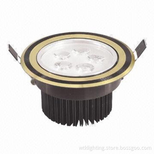 5W Superior LED Ceiling/Downlight with Black and Golden Edge, Aluminum Material